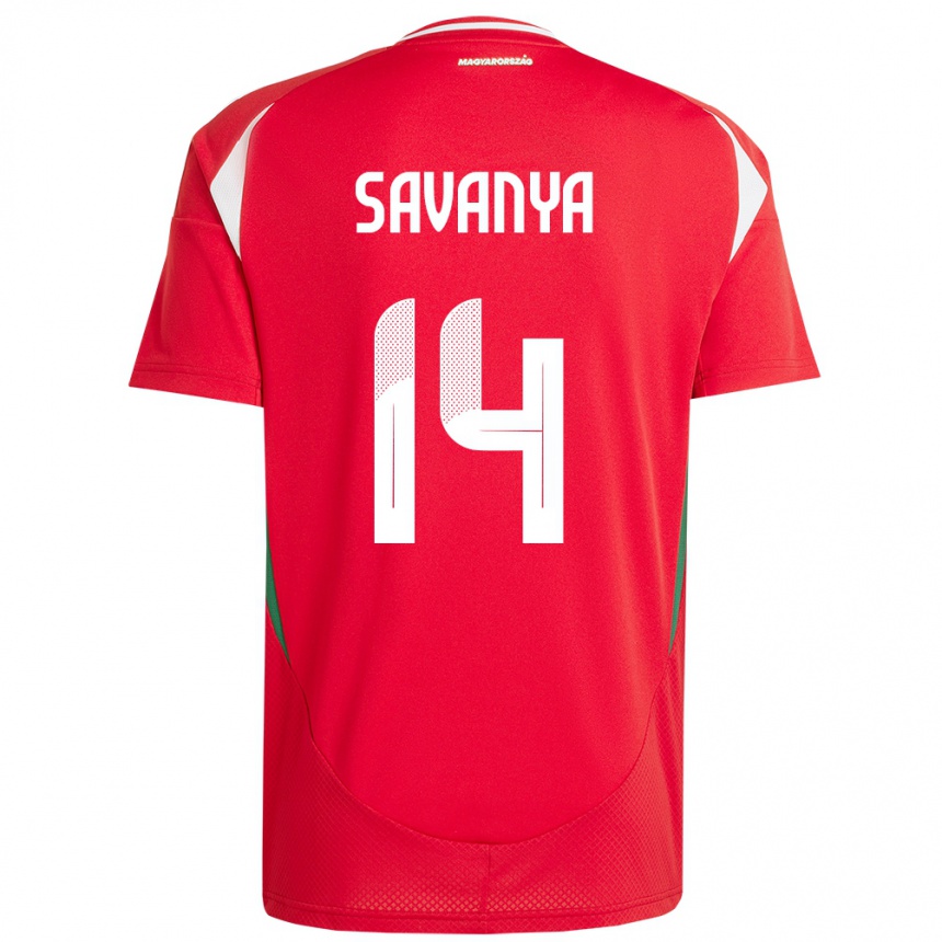 Kids Football Hungary Csilla Savanya #14 Red Home Jersey 24-26 T-Shirt Uk