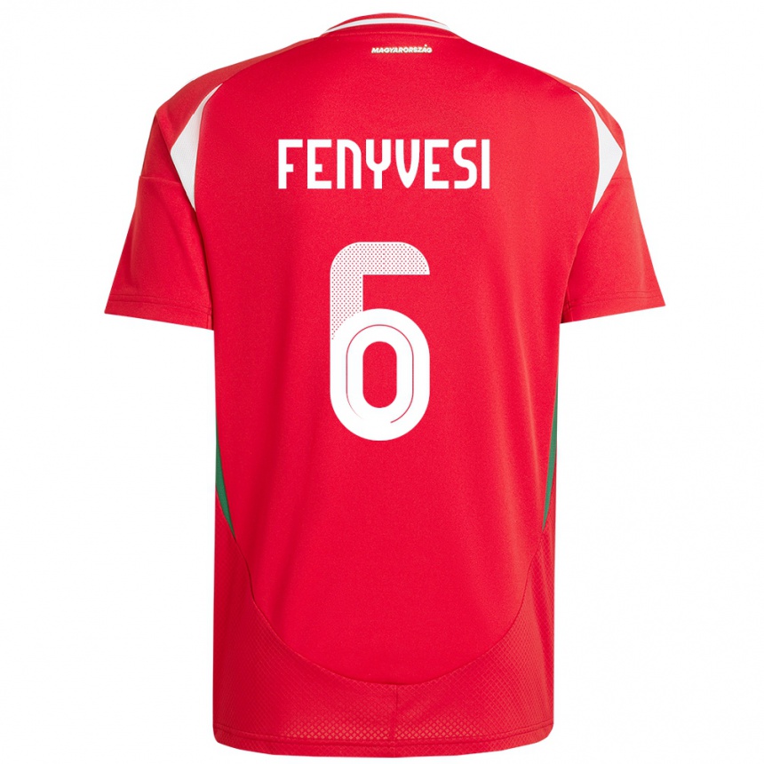 Kids Football Hungary Evelin Fenyvesi #6 Red Home Jersey 24-26 T-Shirt Uk