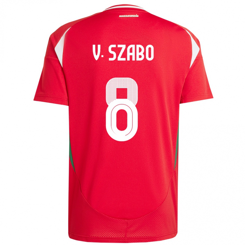 Kids Football Hungary Viktória Szabó #8 Red Home Jersey 24-26 T-Shirt Uk