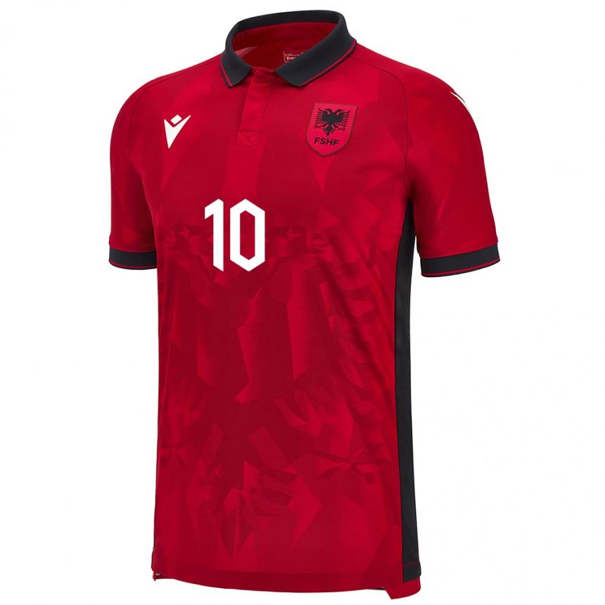 Kids Football Albania Nedim Bajrami #10 Red Home Jersey 24-26 T-Shirt Uk