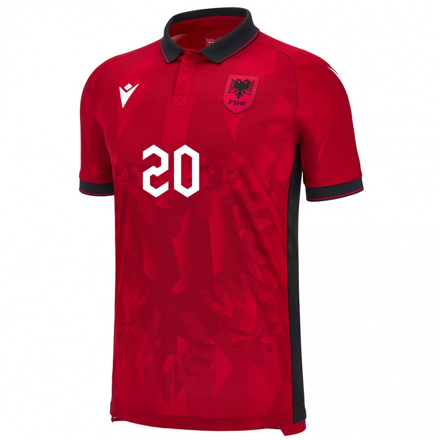 Kids Football Albania Ylber Ramadani #20 Red Home Jersey 24-26 T-Shirt Uk