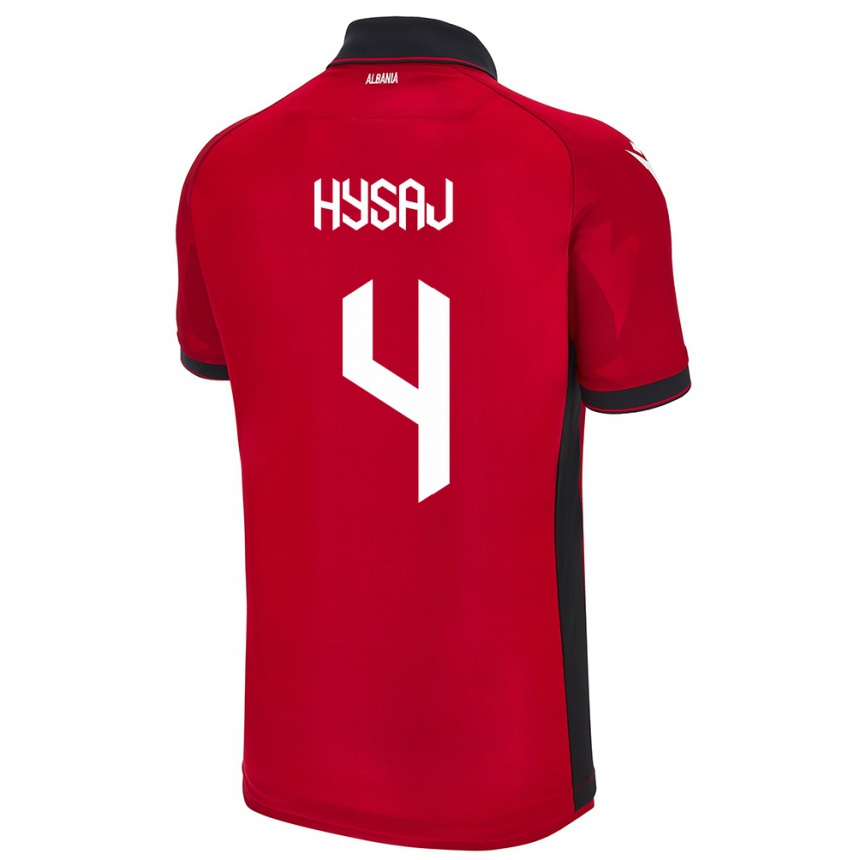 Kids Football Albania Elseid Hysaj #4 Red Home Jersey 24-26 T-Shirt Uk