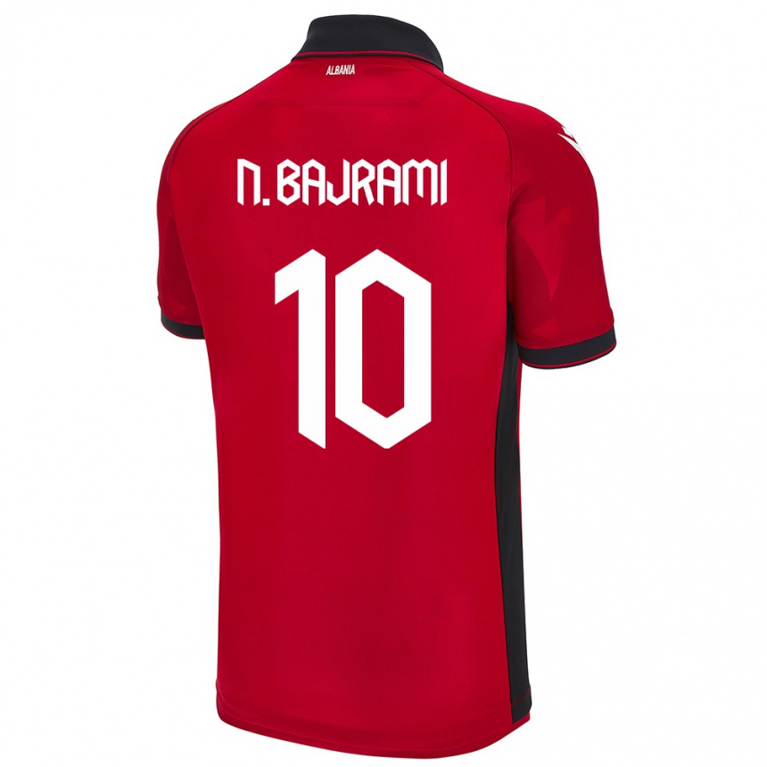 Kids Football Albania Nedim Bajrami #10 Red Home Jersey 24-26 T-Shirt Uk