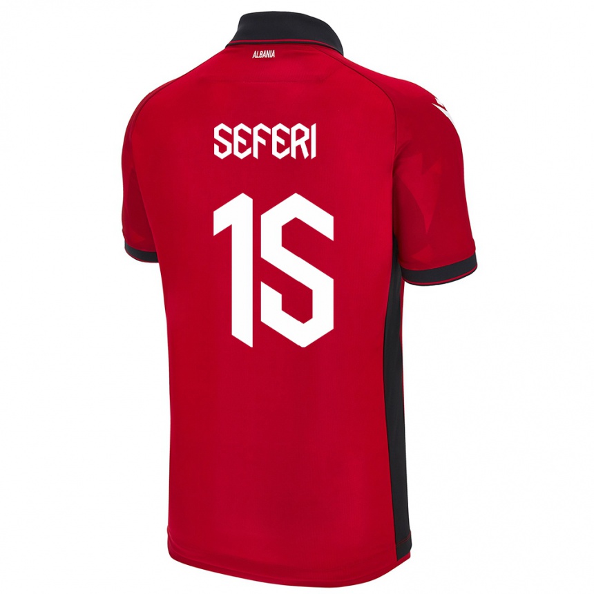 Kids Football Albania Taulant Seferi #15 Red Home Jersey 24-26 T-Shirt Uk