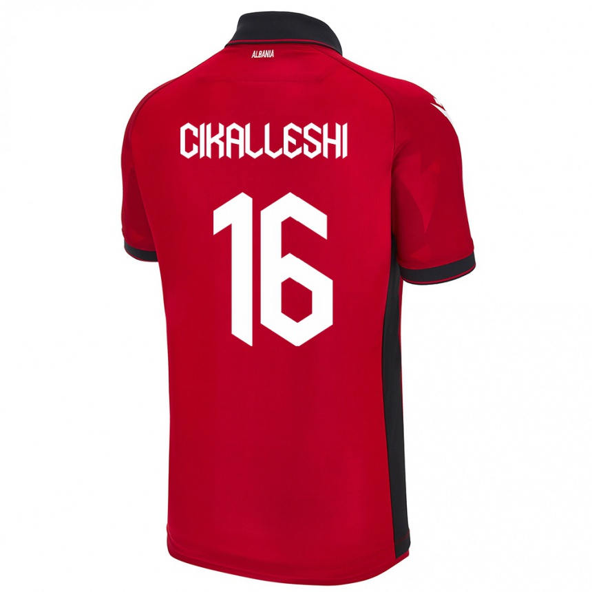 Kids Football Albania Sokol Cikalleshi #16 Red Home Jersey 24-26 T-Shirt Uk