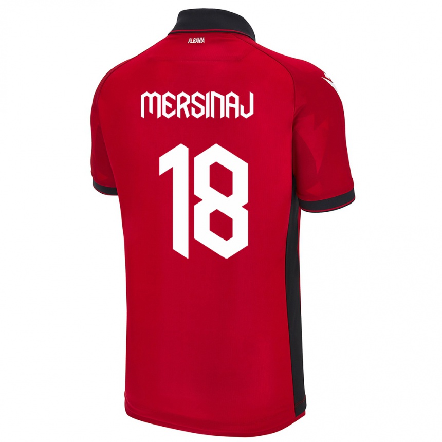 Kids Football Albania Jon Mersinaj #18 Red Home Jersey 24-26 T-Shirt Uk