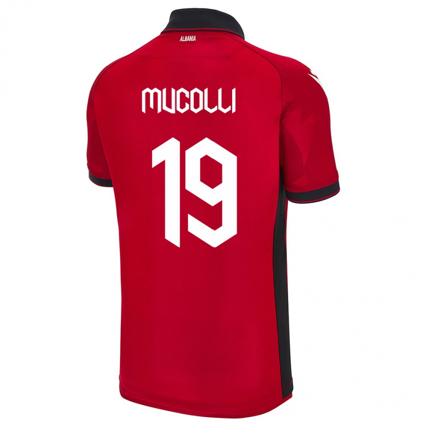 Kids Football Albania Arbnor Mucolli #19 Red Home Jersey 24-26 T-Shirt Uk