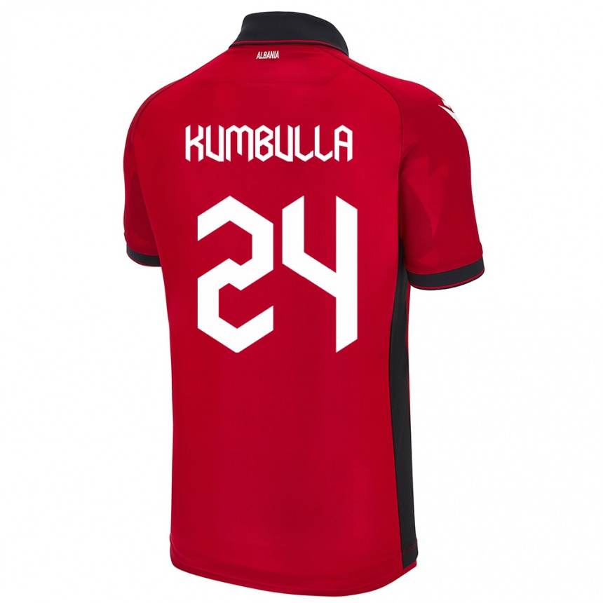 Kids Football Albania Marash Kumbulla #24 Red Home Jersey 24-26 T-Shirt Uk