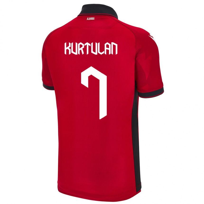 Kids Football Albania Arda Kurtulan #7 Red Home Jersey 24-26 T-Shirt Uk