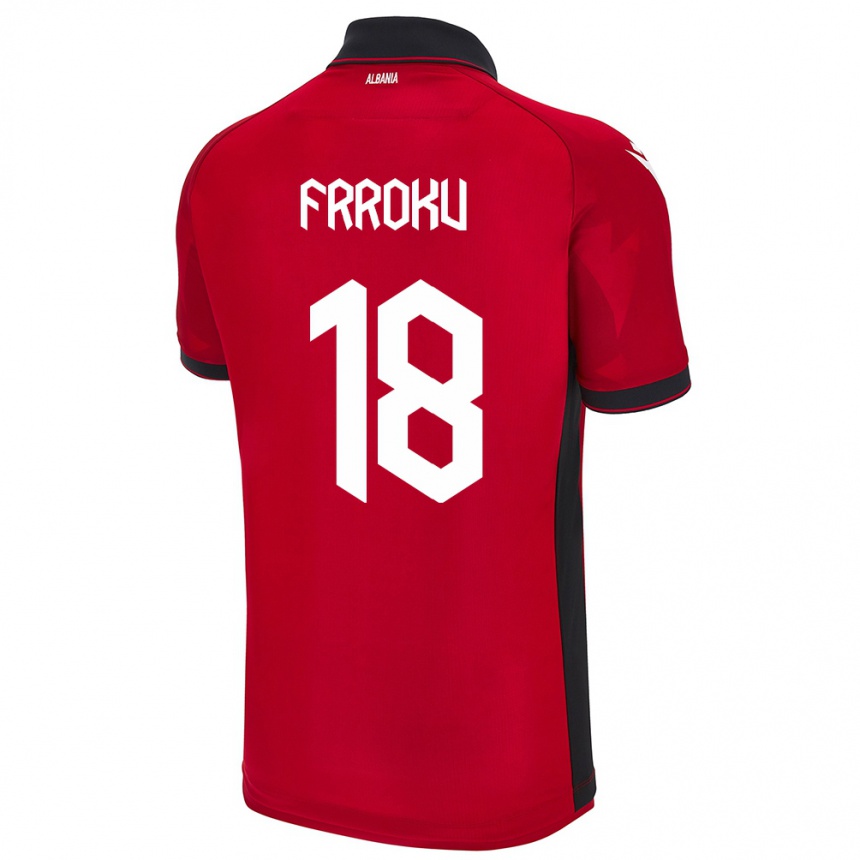 Kids Football Albania Leandro Frroku #18 Red Home Jersey 24-26 T-Shirt Uk