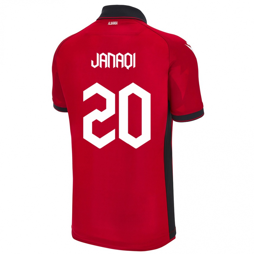 Kids Football Albania Dejvid Janaqi #20 Red Home Jersey 24-26 T-Shirt Uk