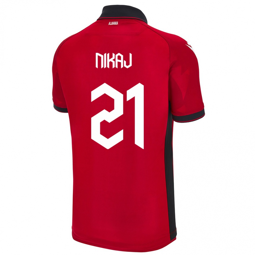 Kids Football Albania Ardit Nikaj #21 Red Home Jersey 24-26 T-Shirt Uk