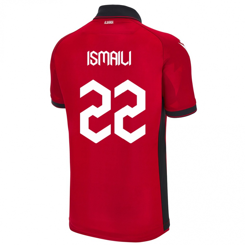 Kids Football Albania Ysni Ismaili #22 Red Home Jersey 24-26 T-Shirt Uk