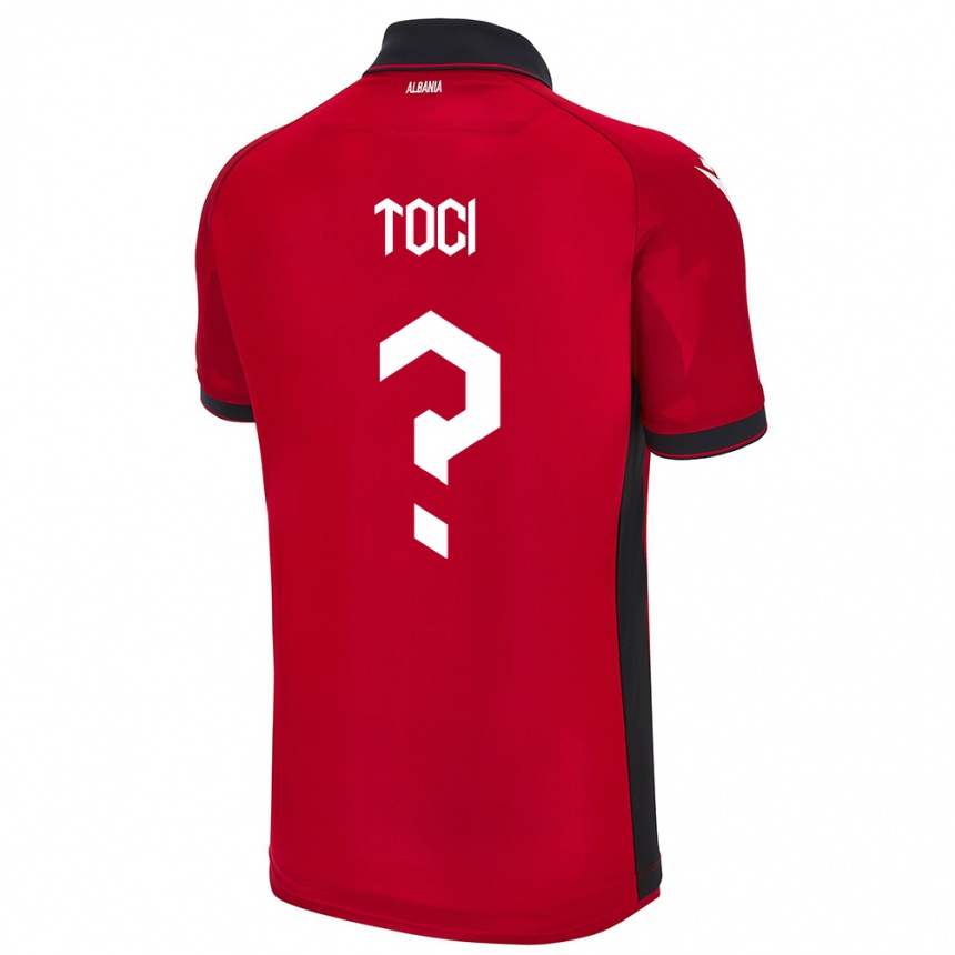 Kids Football Albania Eljon Toci #0 Red Home Jersey 24-26 T-Shirt Uk