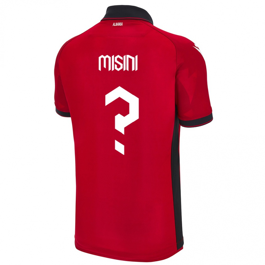 Kids Football Albania Eltion Misini #0 Red Home Jersey 24-26 T-Shirt Uk