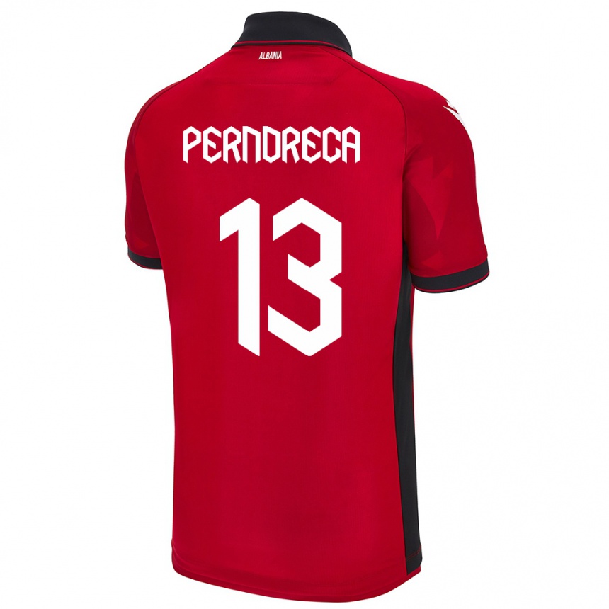 Kids Football Albania Fabjan Perndreca #13 Red Home Jersey 24-26 T-Shirt Uk