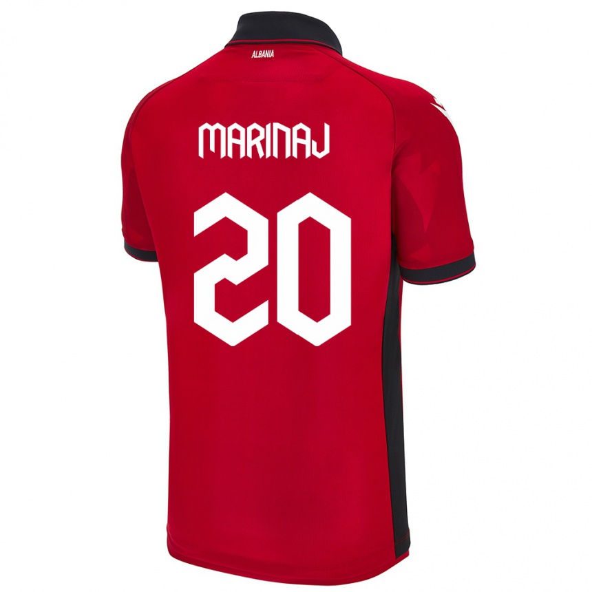 Kids Football Albania Kledi Marinaj #20 Red Home Jersey 24-26 T-Shirt Uk