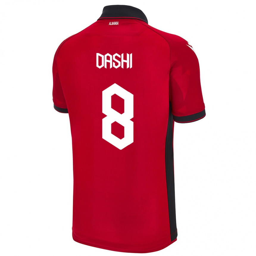 Kids Football Albania Matteo Dashi #8 Red Home Jersey 24-26 T-Shirt Uk