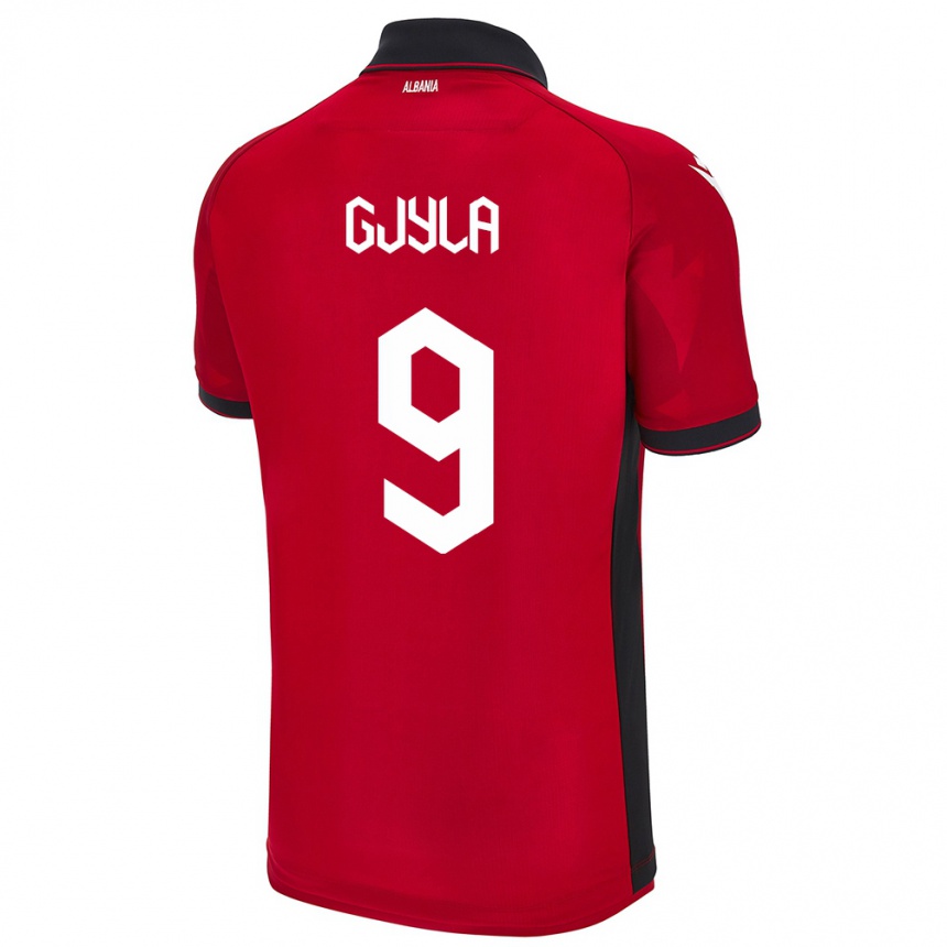 Kids Football Albania Brayan Gjyla #9 Red Home Jersey 24-26 T-Shirt Uk