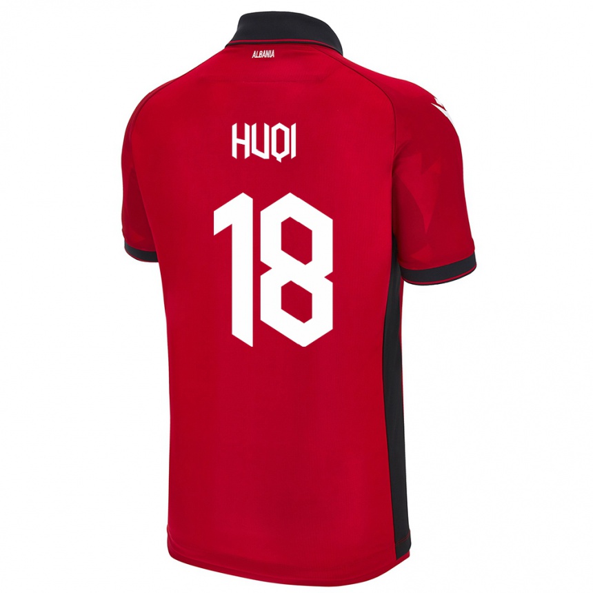 Kids Football Albania Mattia Huqi #18 Red Home Jersey 24-26 T-Shirt Uk