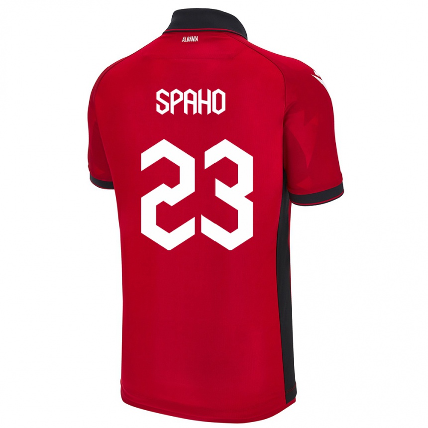 Kids Football Albania Klesjana Spaho #23 Red Home Jersey 24-26 T-Shirt Uk