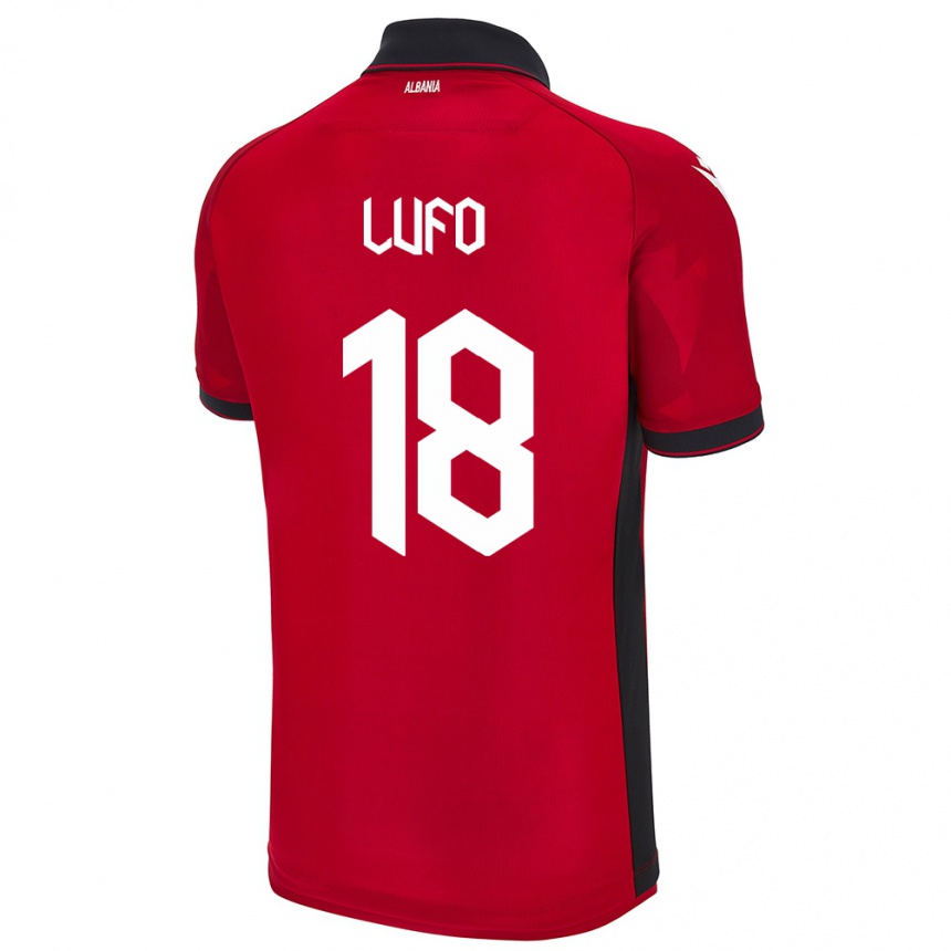 Kids Football Albania Esi Lufo #18 Red Home Jersey 24-26 T-Shirt Uk