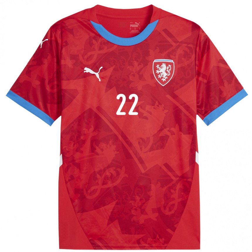 Kids Football Czech Republic Daniel Tishler #22 Red Home Jersey 24-26 T-Shirt Uk