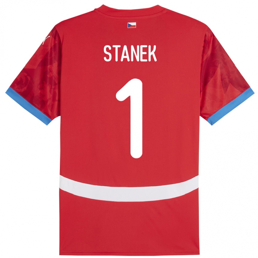 Kids Football Czech Republic Jindrich Stanek #1 Red Home Jersey 24-26 T-Shirt Uk