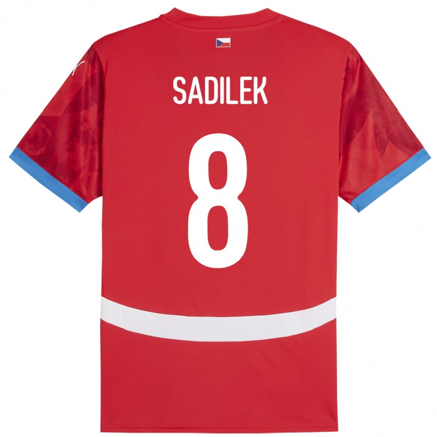 Kids Football Czech Republic Michal Sadílek #8 Red Home Jersey 24-26 T-Shirt Uk