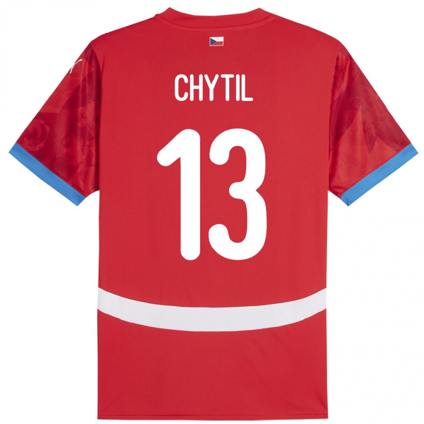 Kids Football Czech Republic Mojmir Chytil #13 Red Home Jersey 24-26 T-Shirt Uk