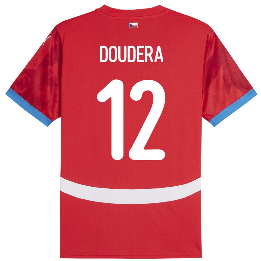 Kids Football Czech Republic David Doudera #12 Red Home Jersey 24-26 T-Shirt Uk