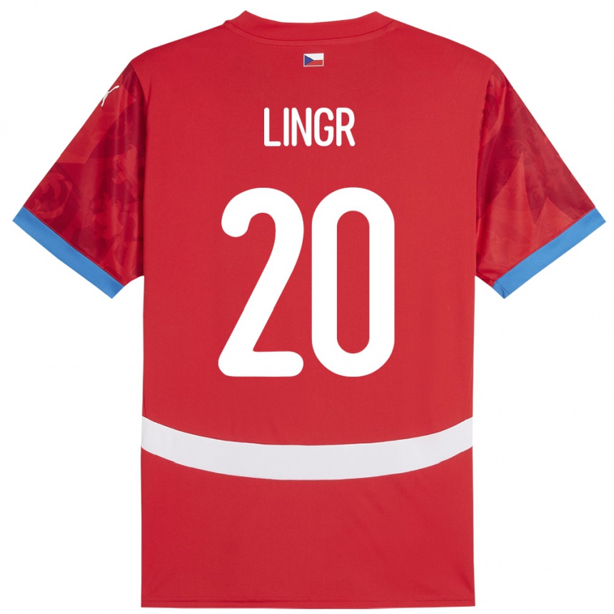 Kids Football Czech Republic Ondrej Lingr #20 Red Home Jersey 24-26 T-Shirt Uk