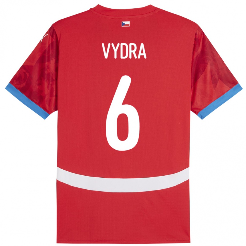 Kids Football Czech Republic Patrik Vydra #6 Red Home Jersey 24-26 T-Shirt Uk