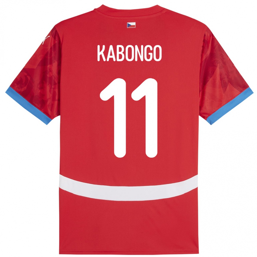 Kids Football Czech Republic Christophe Kabongo #11 Red Home Jersey 24-26 T-Shirt Uk