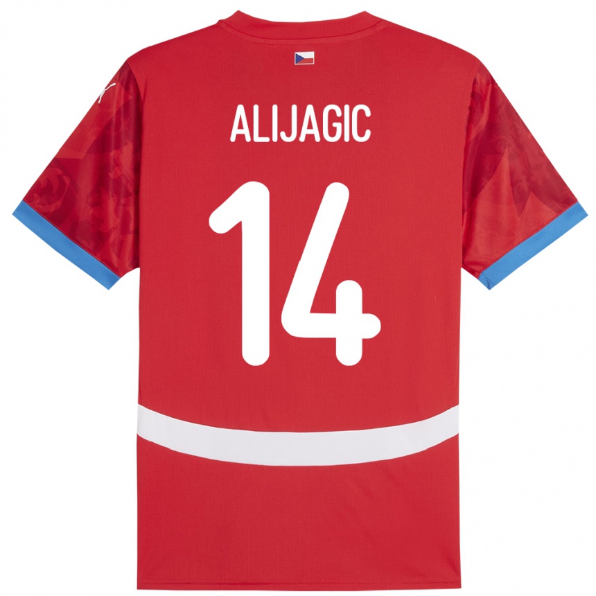 Kids Football Czech Republic Denis Alijagic #14 Red Home Jersey 24-26 T-Shirt Uk