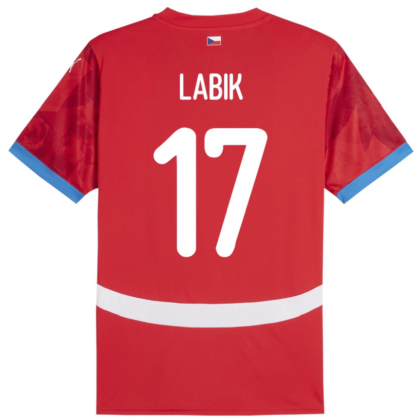 Kids Football Czech Republic Albert Labik #17 Red Home Jersey 24-26 T-Shirt Uk