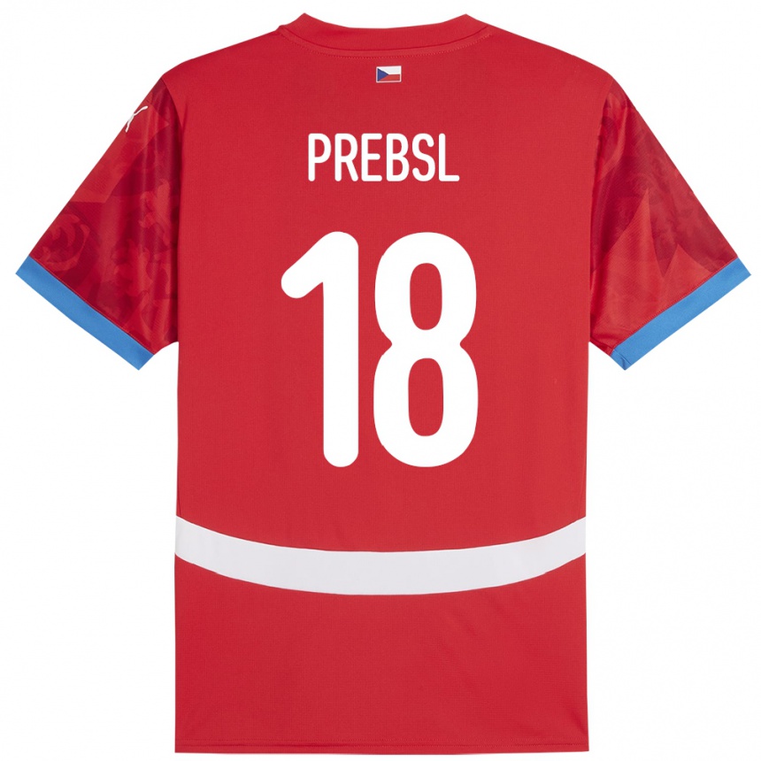 Kids Football Czech Republic Filip Prebsl #18 Red Home Jersey 24-26 T-Shirt Uk