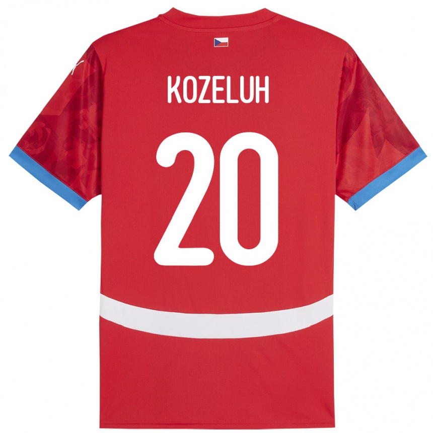 Kids Football Czech Republic Josef Kozeluh #20 Red Home Jersey 24-26 T-Shirt Uk