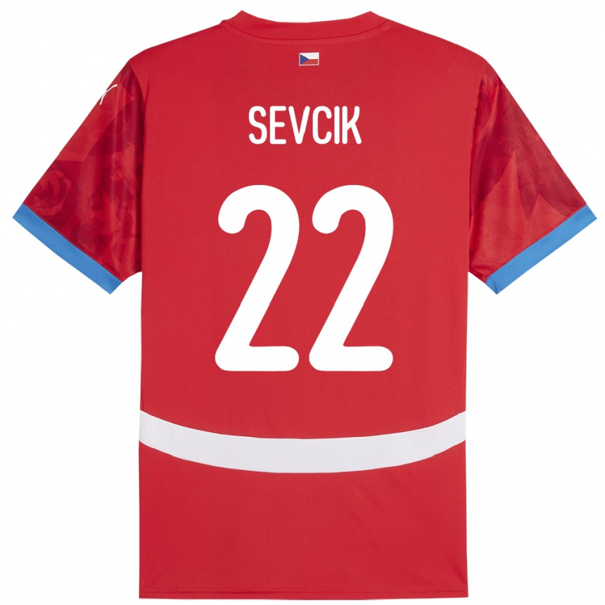 Kids Football Czech Republic Michal Sevcik #22 Red Home Jersey 24-26 T-Shirt Uk