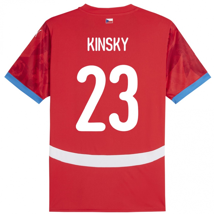 Kids Football Czech Republic Antonin Kinsky #23 Red Home Jersey 24-26 T-Shirt Uk