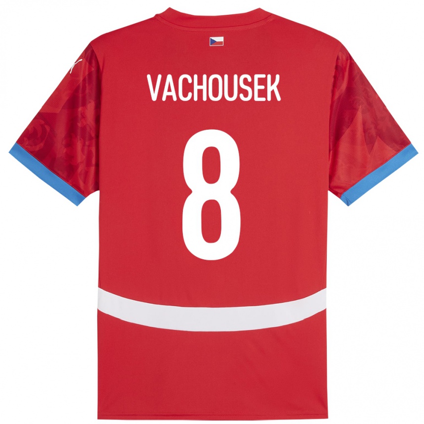 Kids Football Czech Republic Tadeas Vachousek #8 Red Home Jersey 24-26 T-Shirt Uk