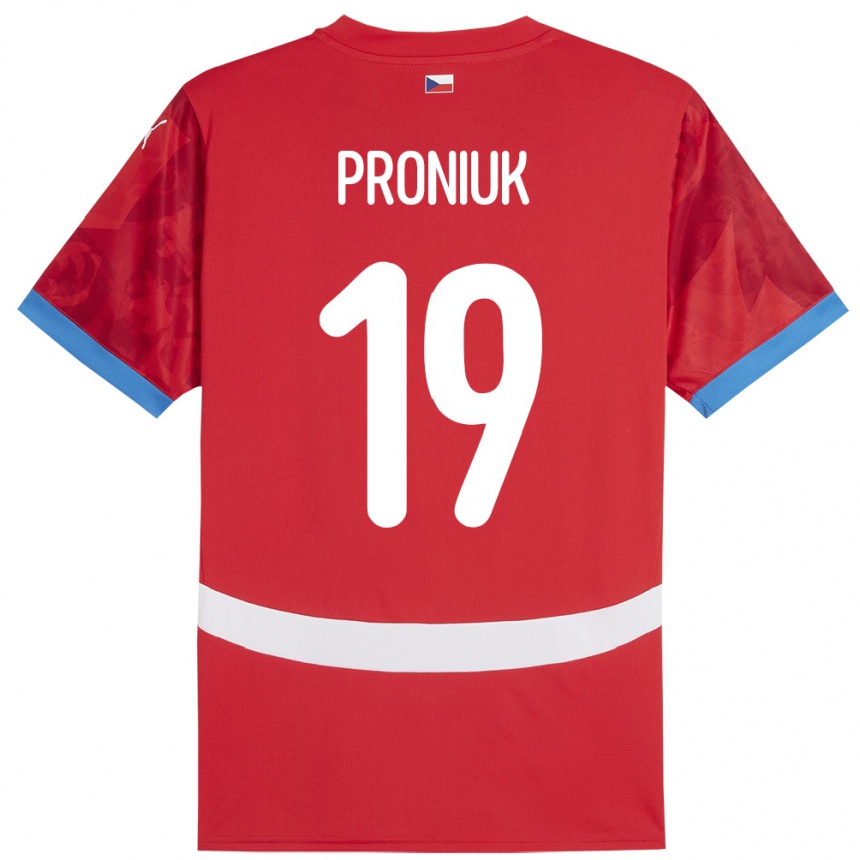 Kids Football Czech Republic Adam Proniuk #19 Red Home Jersey 24-26 T-Shirt Uk