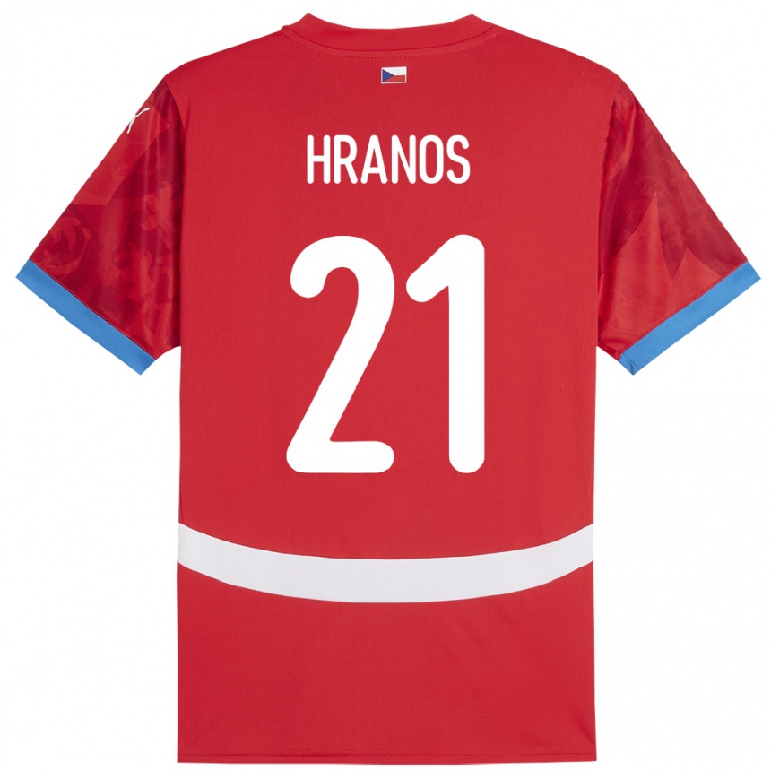 Kids Football Czech Republic Vojtech Hranos #21 Red Home Jersey 24-26 T-Shirt Uk