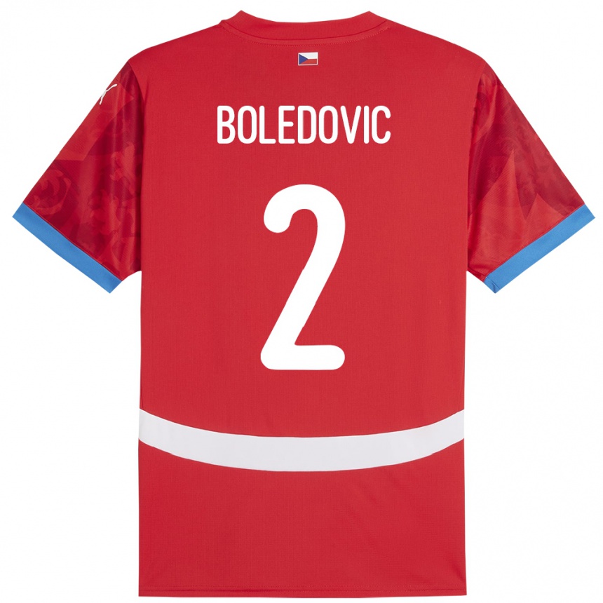 Kids Football Czech Republic Tobias Boledovic #2 Red Home Jersey 24-26 T-Shirt Uk