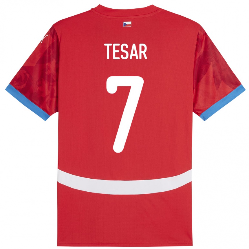 Kids Football Czech Republic Simon Tesar #7 Red Home Jersey 24-26 T-Shirt Uk