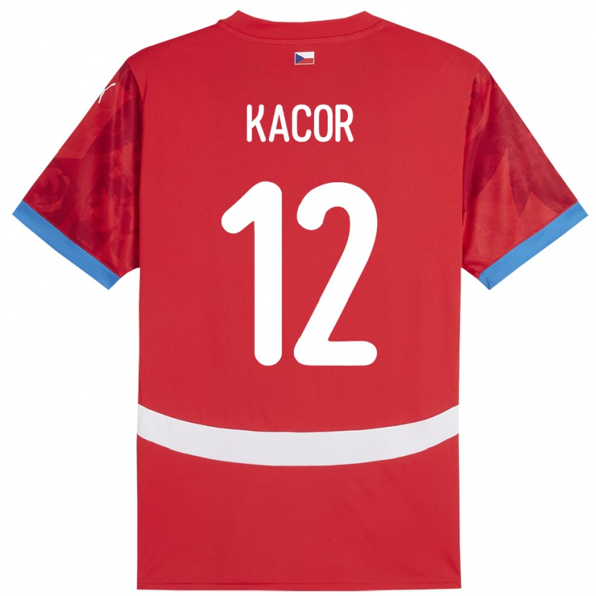 Kids Football Czech Republic Pavel Kacor #12 Red Home Jersey 24-26 T-Shirt Uk