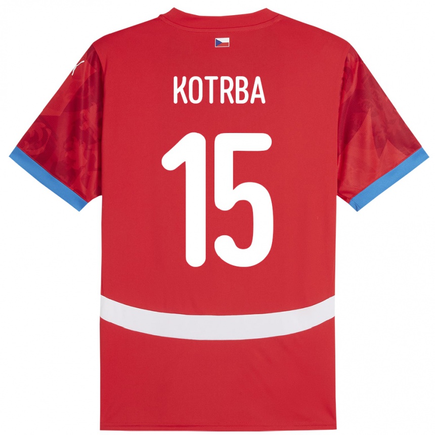 Kids Football Czech Republic Damian Kotrba #15 Red Home Jersey 24-26 T-Shirt Uk