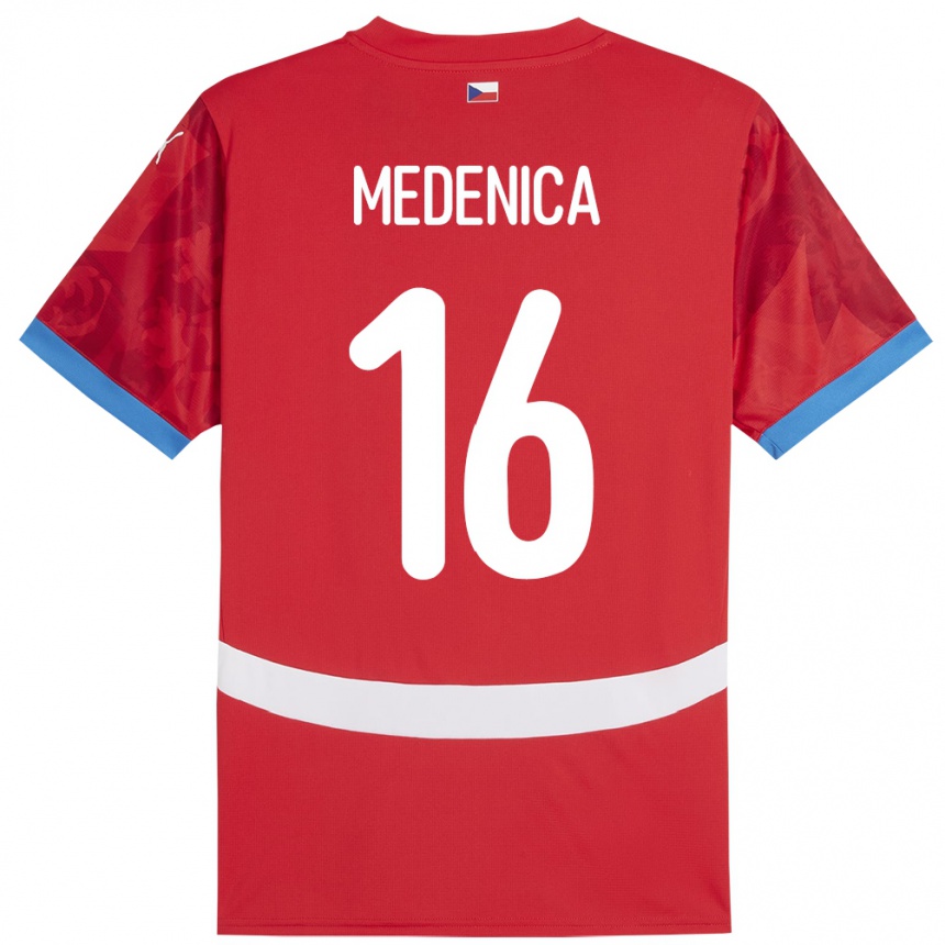 Kids Football Czech Republic Djordjije Medenica #16 Red Home Jersey 24-26 T-Shirt Uk