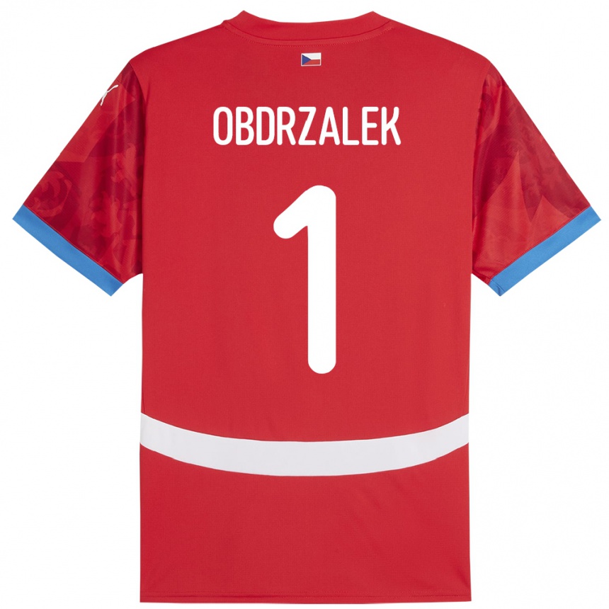 Kids Football Czech Republic Marek Obdrzalek #1 Red Home Jersey 24-26 T-Shirt Uk