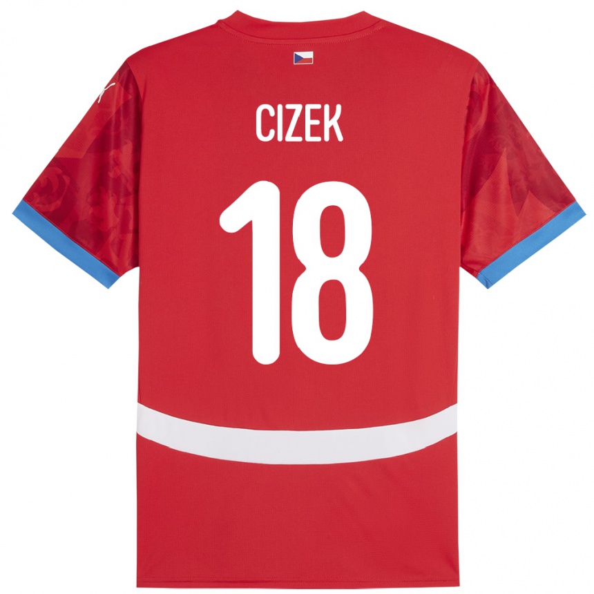 Kids Football Czech Republic Krystof Cizek #18 Red Home Jersey 24-26 T-Shirt Uk